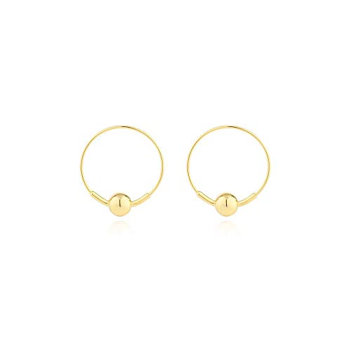 Boucle d'oreille boule dorée en argent sterling 925 pour femme