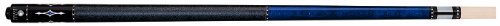 Lucasi Custom Luminous Blue Birds-Eye Pool Cue with Blue and White Diamond Inlays, 20-Ounce