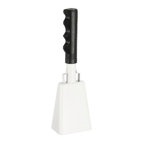 Cloche de vache PATIKIL 25,4 cm avec poignée ergonomique en métal blanc