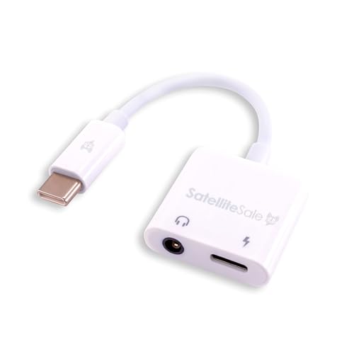 SatelliteSale Universal USB Type C to AUX 3.5mm Jack and USB Type-C Charger Adapter Male to Female Converter