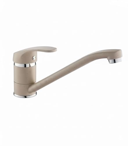 Miscelatore Monocomando per Lavello Cucina con Canna Girevole – Rubinetto con Aeratore Anticalcare e Risparmio Idrico, Finitura Effetto Granito Sabbia – Design Moderno ed Ergonomico