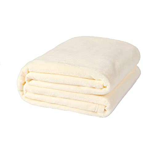 Image of NANPIPER Fleece Blankets, Super Soft Flannel Fuzzy Blanket for Bed Couch, Luxury Cozy Plush Microfiber Blanket-Twin Size,Ivory White