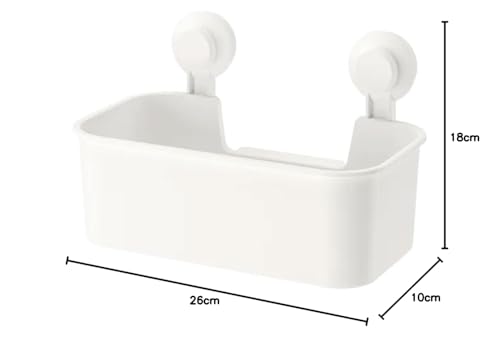Ikea Tisken Basket with Suction Cup for Storage, White(Polycarbonate Plastic, Synthetic Rubber, Abs Plastic, Pack of 1.00) - Image 3 thumbnail