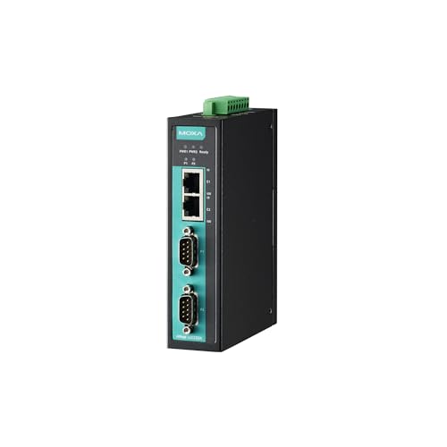 MOXA NPort IA5250A 2-Port RS-232/422/485 Serial Device Server, 10/100MBaseT(X), 1KV Serial Surge