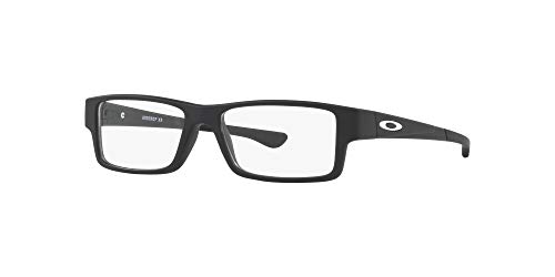 Image of Oakley Men Rectangular Eyeglass Frame, Black Frame, 50 mm (OY8003)