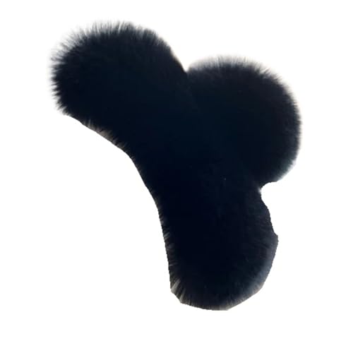 Grande pince à cheveux fausse fourrure jaune - Pince crabe d'hiver femme