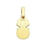 Inmaculada Romero IR Medalla en Oro de 9k niño 19mm. con reloj. Grabación incluida en el precio - Personalizable - GRABACIÓN INCLUIDA EN EL PRECIO