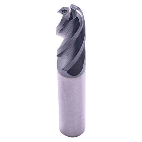 Image of BestParts High Performance Ball Nose Solid Carbide End Mill - AlTiN Coated, 4 Flute, 30 Degree Helix, 1 /2 inch Cutting Diameter, 1 /2 inch Shank Diameter, 1-1 /4 inch Length of Cut, 3 inch Overall Length