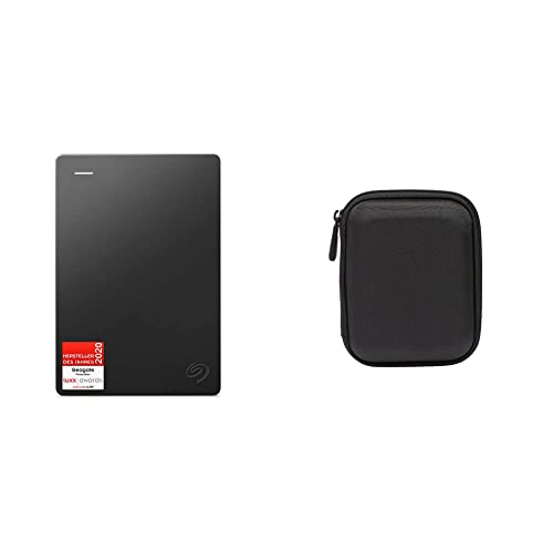 Seagate Expansion 5TB tragbare Externe Festplatte, 2.5 Zoll, USB 3.0, inkl. 2 Jahre Datenrettungsdienst, Modellnr.: STGX5000400 & Amazon Basics Festplattentasche, schwarz
