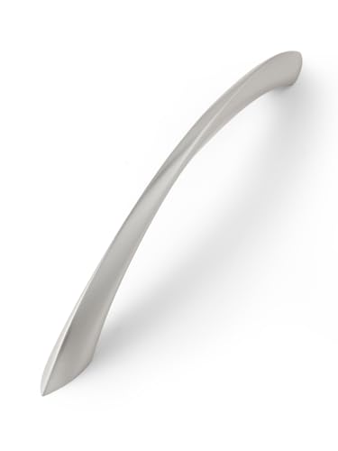 Image of 5 Pack Brushed Nickel Cabinet Pulls 7.56 Inch Arch Twisted Silver Handles Drawer Kitchen Cupboard Bathroom Dresser Cabinet Hardware Zinc Alloy