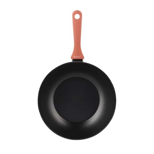 G-SOLA Wok Rainbow Red 28 cm – Aluminio forjado, antiadherente Xylan 2 capas libre de PFOA, mango soft touch rojo, apto inducción y lavavajillas