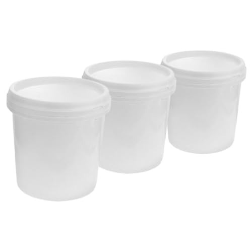 BAZEITFLOW 3個 食品グレードプラスチックバケツ 蓋付き 小型多用途バケツ 軽量持ち運び可能 キッチン収納 清掃用 アウトドア キャンプ 洗車用