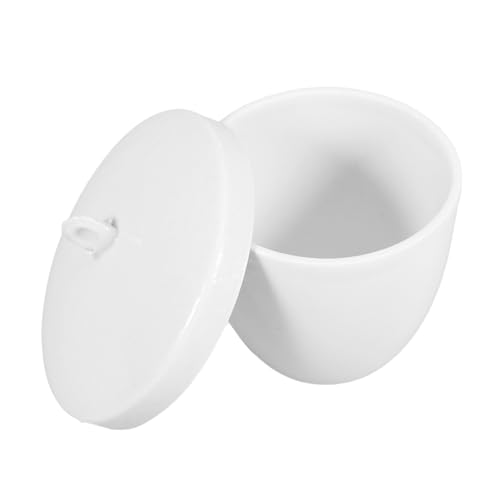 Cabilock 70ml Porcelain Crucible Cup Lid Cover Handle for Melting Casting Refining Lab Equipment Industrial Use