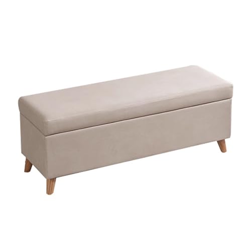 Banc de rangement ottoman rembourré et bout de lit compact gris