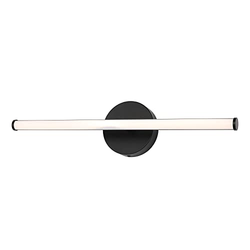 Image of JONATHAN Y 20.25 inch Black 1-Light Aluminum Integrated LED Vanity Light, 360-Degree Rotatable Modern Industrial Wall Sconce for Bathroom Mirror, Dimmable JYL7118A