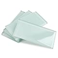 Adedeo Glass Subway Tile 3 x 6 Inch Pale Green for Kitchen Backsplash Bathroom Wall Pack of 32 Sheets