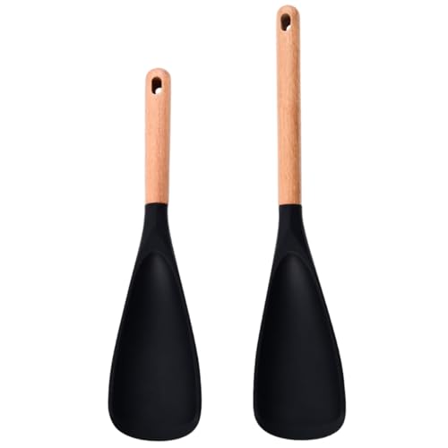 Espátula de cocina de silicona resistente al calor con mango de madera 2