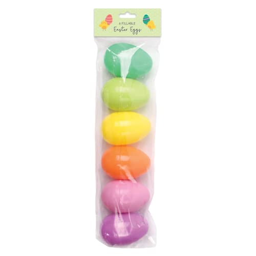 The Home Fusion Company Lot de 6 œufs de Pâques colorés en plastique Cover