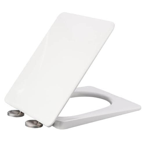 Abattant WC carré blanc de toilette antidérapant avec abattant frein de chute