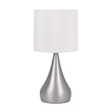 Catalina 18664-011 Modern Sleek Curved Metal Accent Table Lamp, 18', Classic Brushed Nickel