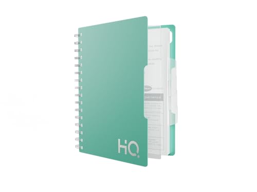 Five Subject Spiral Wiro Bound Notebook|14.8x21 cm |Single Line |300 Pages | Mint Green
