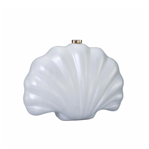 Image of Women Pearl Shell Acrylic Clutch Shell Purse Chain Shoulder Bag Ladies Wedding Clutch Prom Evening Handbag