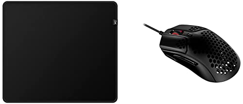 Image of HyperX Pulsefire Haste USB Ultra Lightweight, 59g, Hex Design, Honeycomb Shell & Pulsefire Mat Gaming Mouse Pad - Large - Precise Cloth Surface - Anti-fray Flush Stitching - Non-Slip Rubber Base