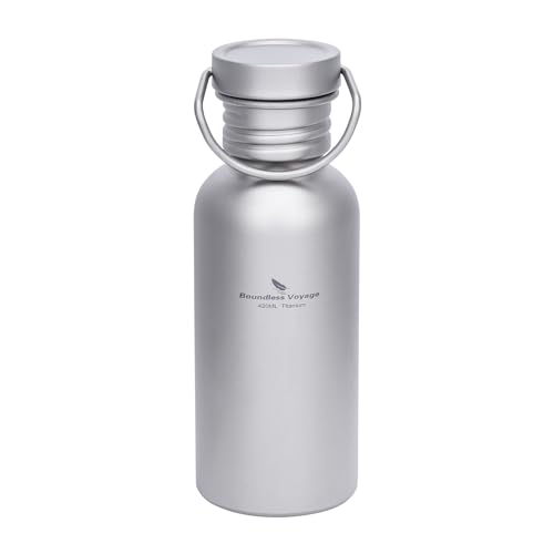 Boundless Voyage Titanium Water Bottle with Lid Wide Mouth Leak-Proof Reusable Sport Drinking Bottle for Camping Hiking Picnic Climbing Running Tea Coffee (420ml)