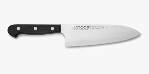 Arcos Cuchillo Deba Acero Inoxidable. Cuchillo japonés afilado para pescado, carne y verduras. Mango ergonómico polioximetileno y Hoja 170 mm. Serie Universal. Color negro.