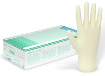 Vasco Sensitive Latex Handschuh Gr. S 1 Karton mit 10 Boxen incl. Versand (S)