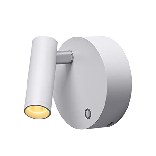 Applique murale LED sans fil rechargeable par USB avec spot rotatif à 340° pour lit
