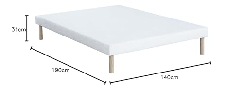 Vente-unique-Bett-Set 140 x 190 cm, Polsterbett + Matratze 7-Zonen-Taschenfederkern & Memory-Schaum, HÃ Â ÂÂ Ã Â ¶he 22 cm - LUREAN von YSMÃ Â ÂÂ Ã Â ÂÂ E – Bild 3