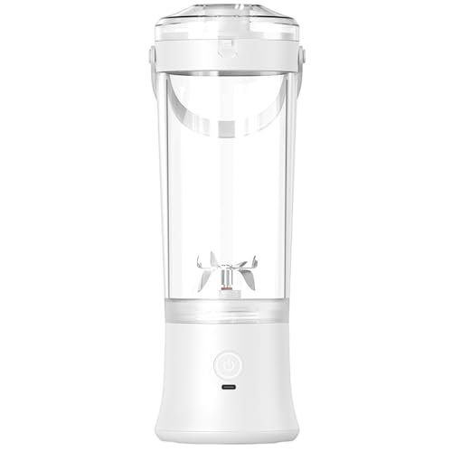Qsvbeeqj Extractor de jugos con función de reducción de ruido, máquina de exprimir segura, capacidad de 500 ml, adecuada para niños, uso doméstico y cocina, licuadora portátil recargable