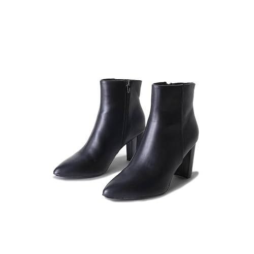 J. Adams Women's Wallice Ankle Booties - Chic Pointed Toe Block Heel Boots with Side Zipper - Comfortable and Stylish Dress Boots for Everyday Wear4