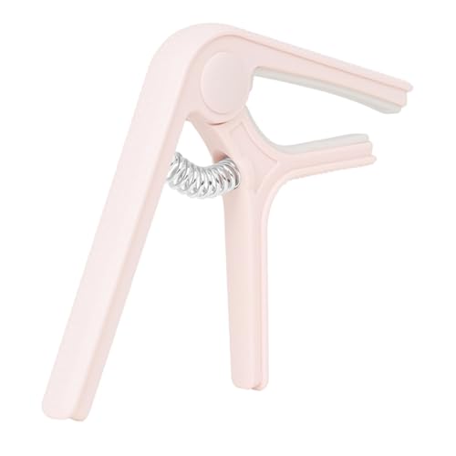 CIMAXIC アコースティックギターカポ 滑り止め機能 クリップオンチューナー クラシックウクレレ用 ピンク 丈夫なプラスチック シリコン素材