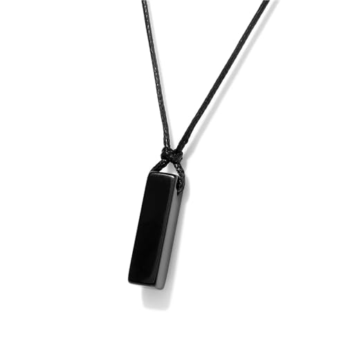 Crystal Necklaces for Women Gemstone Pendant Necklace Adjustable Handmade Black Rope Natural Stone Spiritual Necklace Energy Crystals and Healing Stones Necklace for Men