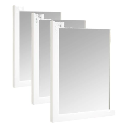Image of Amazon Basics Rectangular Wall Mount Mirror for Bedroom, Living Room, Entryway, Standard Trim, 16 inch x 20 inch, White (Pack of 3)