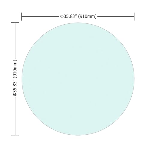 Image of 36 Inch Round Tempered Glass Table Top, 1 /4 Inch Thick Clear Glass with Polished Edge, Safety Glass Circle for Dining Table Top, Desk, Patio Base Replacement