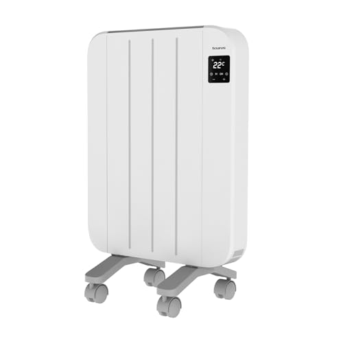 Taurus – Radiador Eléctrico Nepal 1000 | 4 Elementos | 1000W | Pared o Pie | Termostato Ajustable | Programación 24/7 | Pantalla LCD | Silencioso | Botón Desconexión Total