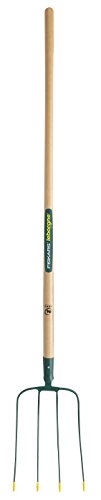 Leborgne, Fourche à Fumier 4 dents, Largeur: 22 cm, Manche Bois 130 cm, Acier Forgé et Trempé, Longueur totale 171 cm, Largeur 22 cm, Acier forgé et trempé/Bois