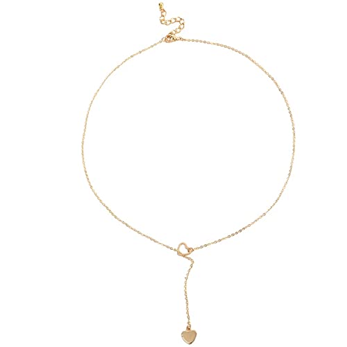 Vembley Stunning Gold Plated Y-Shaped Chunky Chain Drop Heart Pendant Necklace for Women and Girls (B091Z6ZMDR) Amazon Price History, Amazon Price Tracker