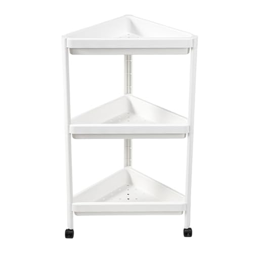 Estantes rinconeros con almacenaje | Organizador móvil de 3 niveles que ahorra espacio | Unidad de estante triangular vertical,para salón, dormitorio, estudio, baño, cocina, libros, macetas, artículos