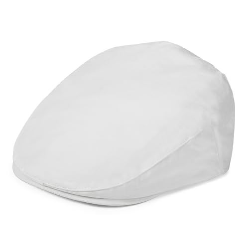 JANGOUL Toddler Boy Newsboy Hat Kids Cotton Golf Outfit Cap (White 6-8 Years)