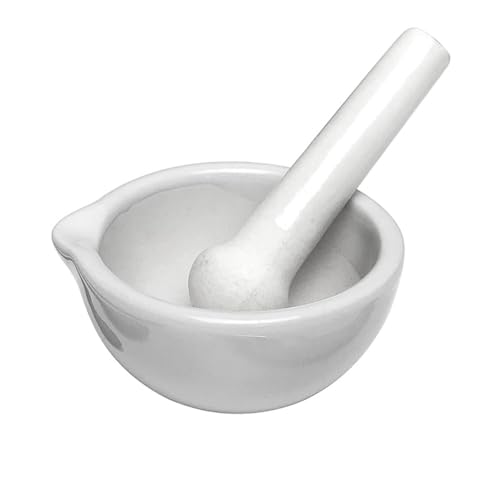 Tiardey Weißes Mini-Stößel- und Mörser-Set. Kleiner und kompakter 8 cm großer Mörser und Stößel aus Porzellan, Küchenwerkzeug zum Mahlen von Gewürzen Tiardey Weißes Mini-Stößel- und Mörser-Set. Kleiner und kompakter 8 cm großer Mörser und Stößel aus Porzellan, Küchenwerkzeug zum Mahlen von Gewürzen