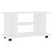 vidaXL Mueble de TV con Ruedas Madera de ingeniería Blanco 80x40x45 cm