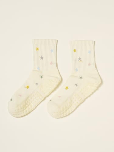 Image of Shapes Studio Half Calf Grip Socks, Cute Fruit Pilates Socks, Ruffle Socks, Non-Slip for Barre Yoga