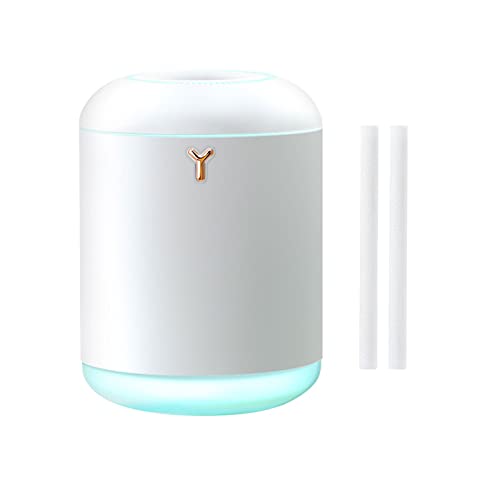 SunRury Mini Cool Mist Humidifier, USB Personal Desktop Humidifier, Portable Household Atomizer Large Capacity Suitable for Home Office Desktop Easy to Clean Air Humidifier (White,1 Liter)
