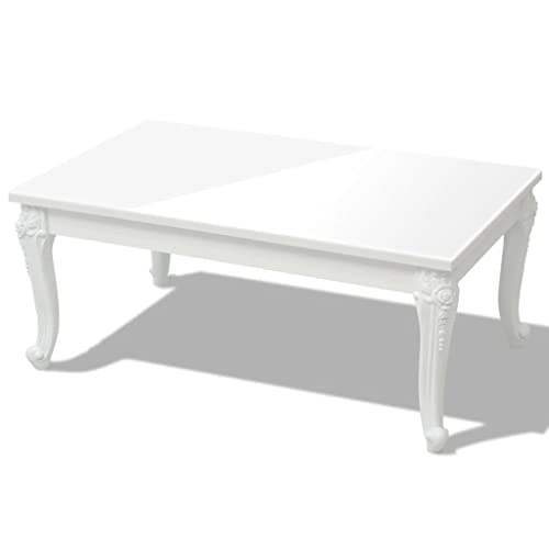 vidaXL Table Basse Table d'appoint de Salon 100 x 60 x 42 cm Laquée Blanc