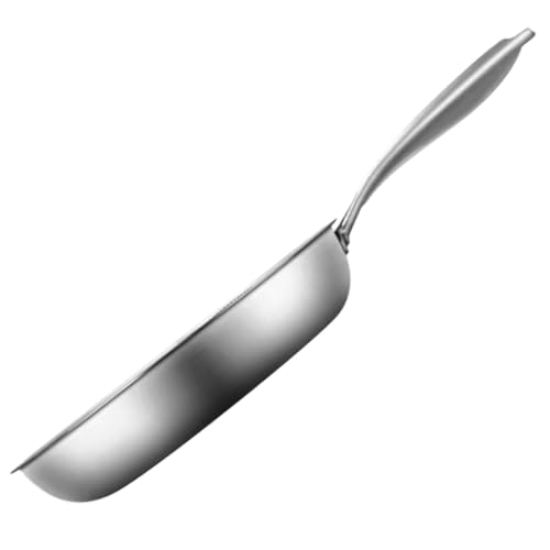 Wok de acero inoxidable con diseño de panal y mango ergonómico miniatura 1