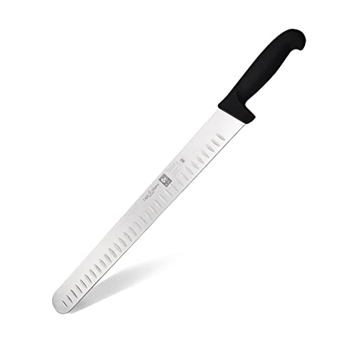 Light 'n' Mighty 12 Inch Slicing Knife with Granton Edge for Slicing Turkey, Roast or Steak | Meat Slicing Knife, Stainless High Carbon German Steel, Best Knife to Slice Large Roast and Whole Turkey